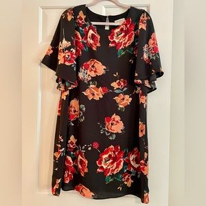 Dark Floral Mini Dress